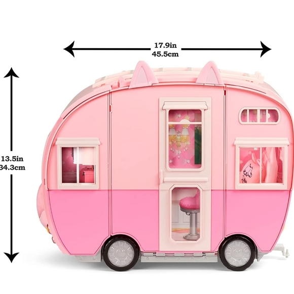 Na Na Na Surprise Kitty-Cat Camper Playset, Pink Toy Car, Opens to 3 feet wide - Picture 7 of 12